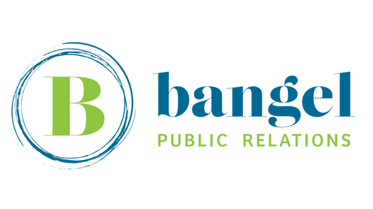 Bangel PR logo in blue and green.